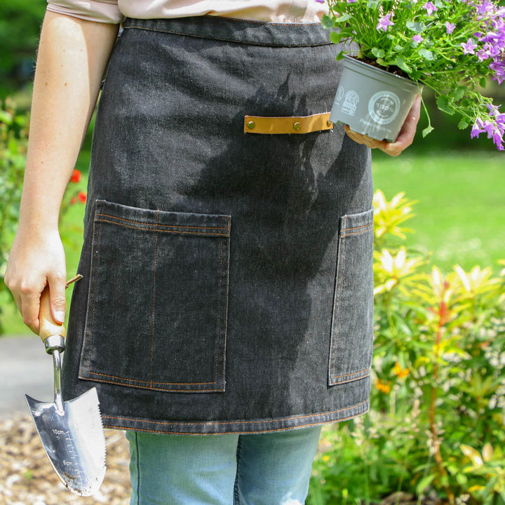 Black Denim Effect Gardening Apron Anniversary Gift