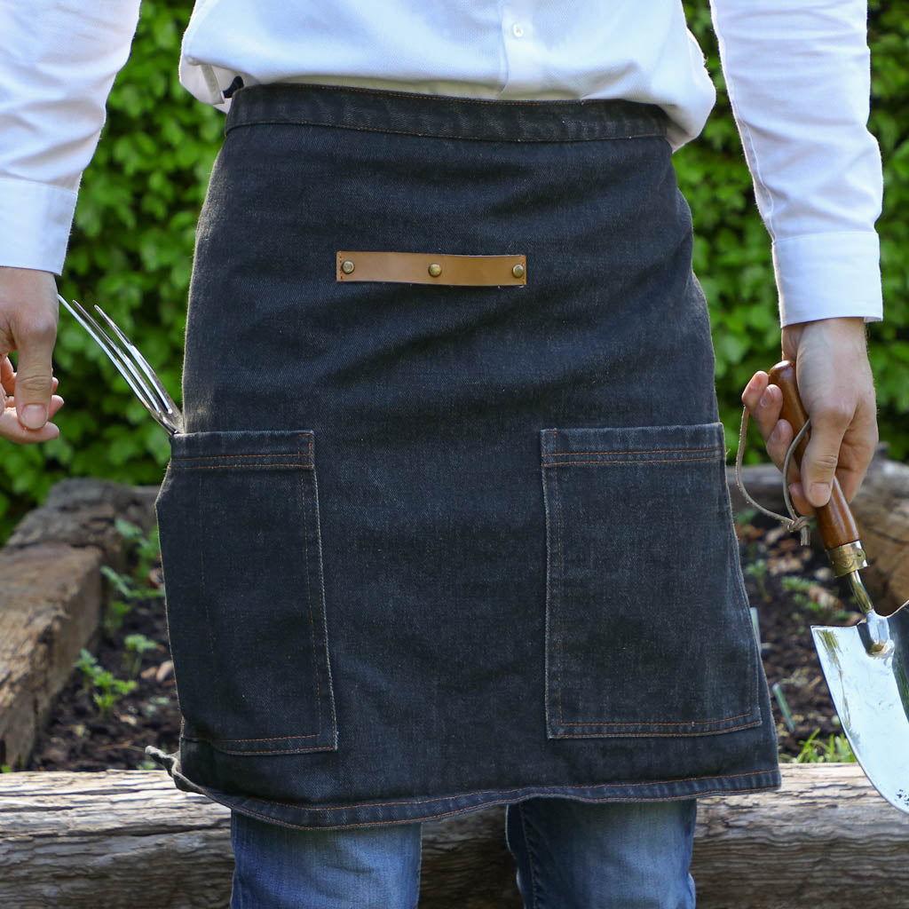 Black Denim Effect Gardening Apron Anniversary Gift