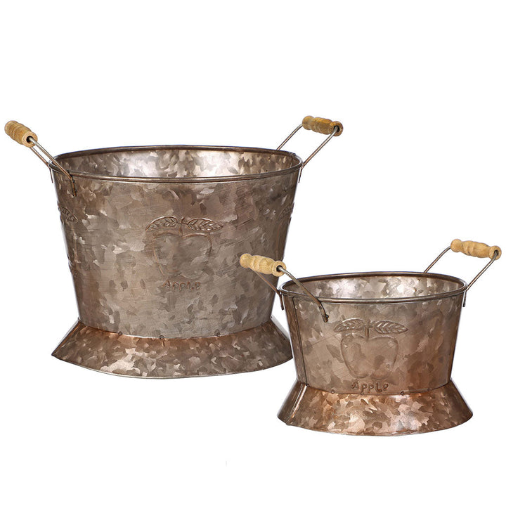 Set of 2 Country Garden Storage Buckets