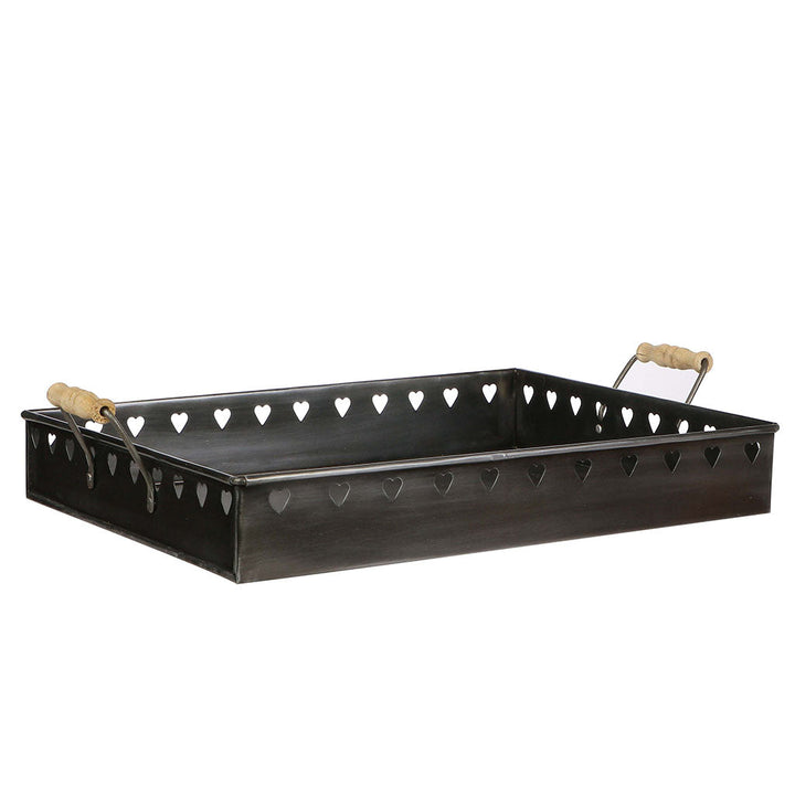 Large Dark Zinc Afternoon Tea Serving Tray