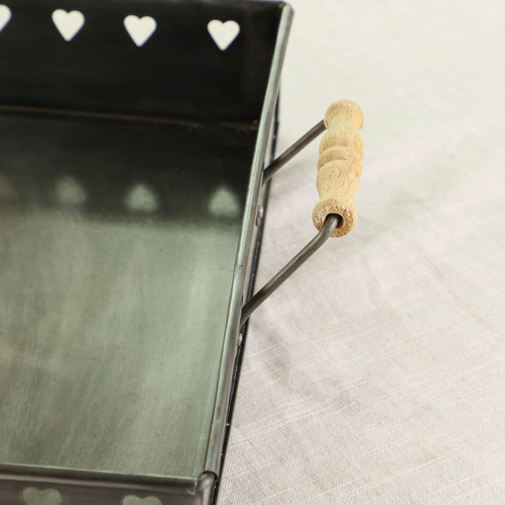 Large Dark Zinc Afternoon Tea Serving Tray