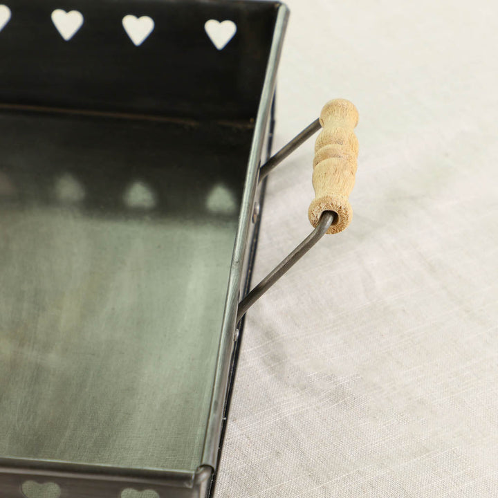 Large Dark Zinc Afternoon Tea Serving Tray