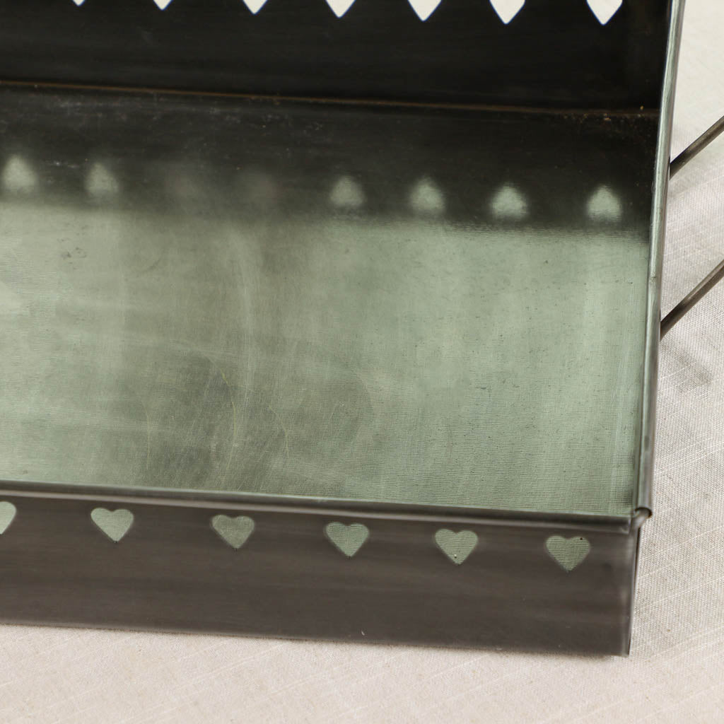 Large Dark Zinc Afternoon Tea Serving Tray