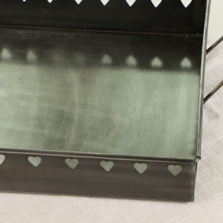 Large Dark Zinc Afternoon Tea Serving Tray