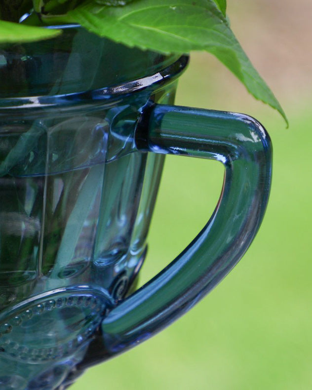 Vintage Style Sapphire Blue Glass Vase