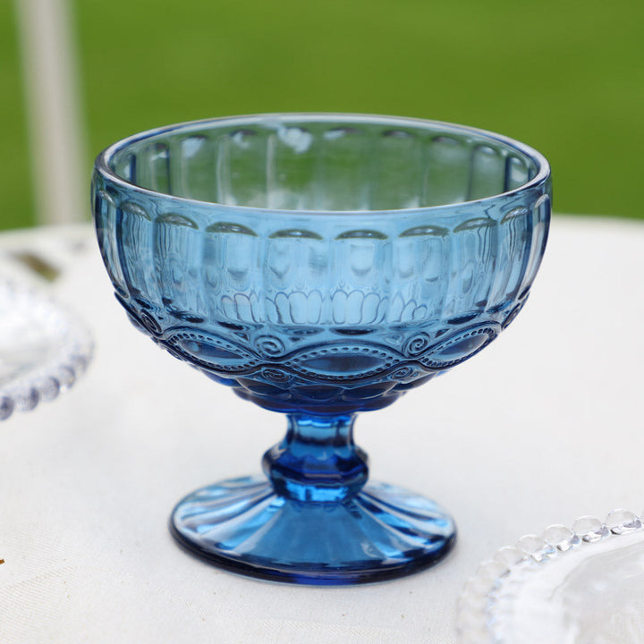 Set of 4 Aurielle Sapphire Blue Glass Dessert Bowls