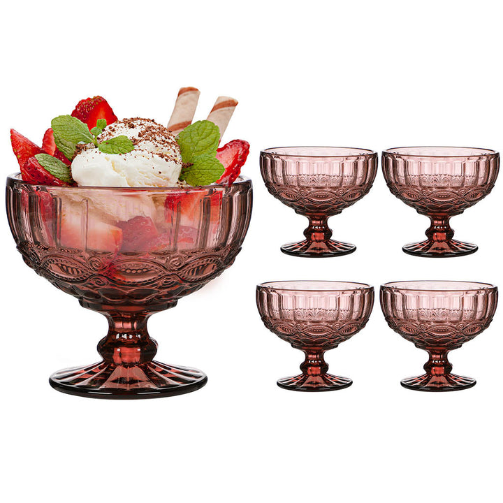 pink serving bowls