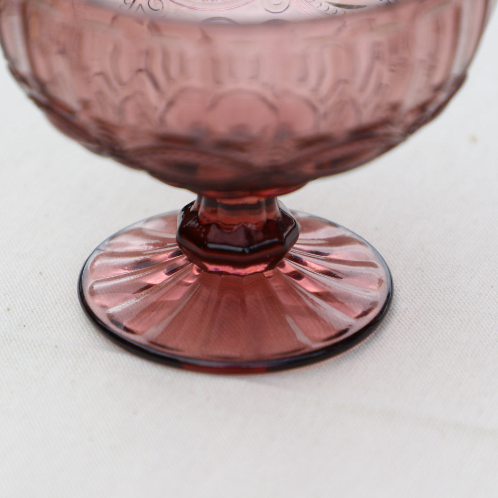 Set of 4 Aurielle Amethyst Pink Glass Dessert Bowls