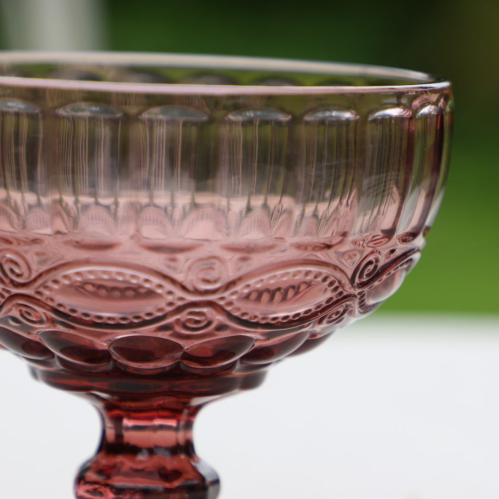 Set of 4 Aurielle Amethyst Pink Glass Dessert Bowls