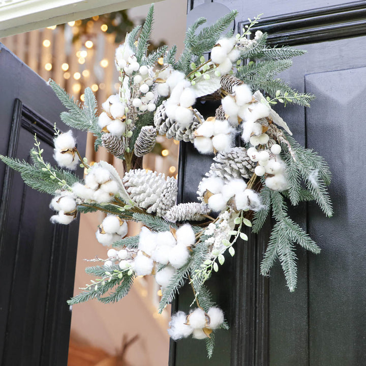 white christmas door wreath