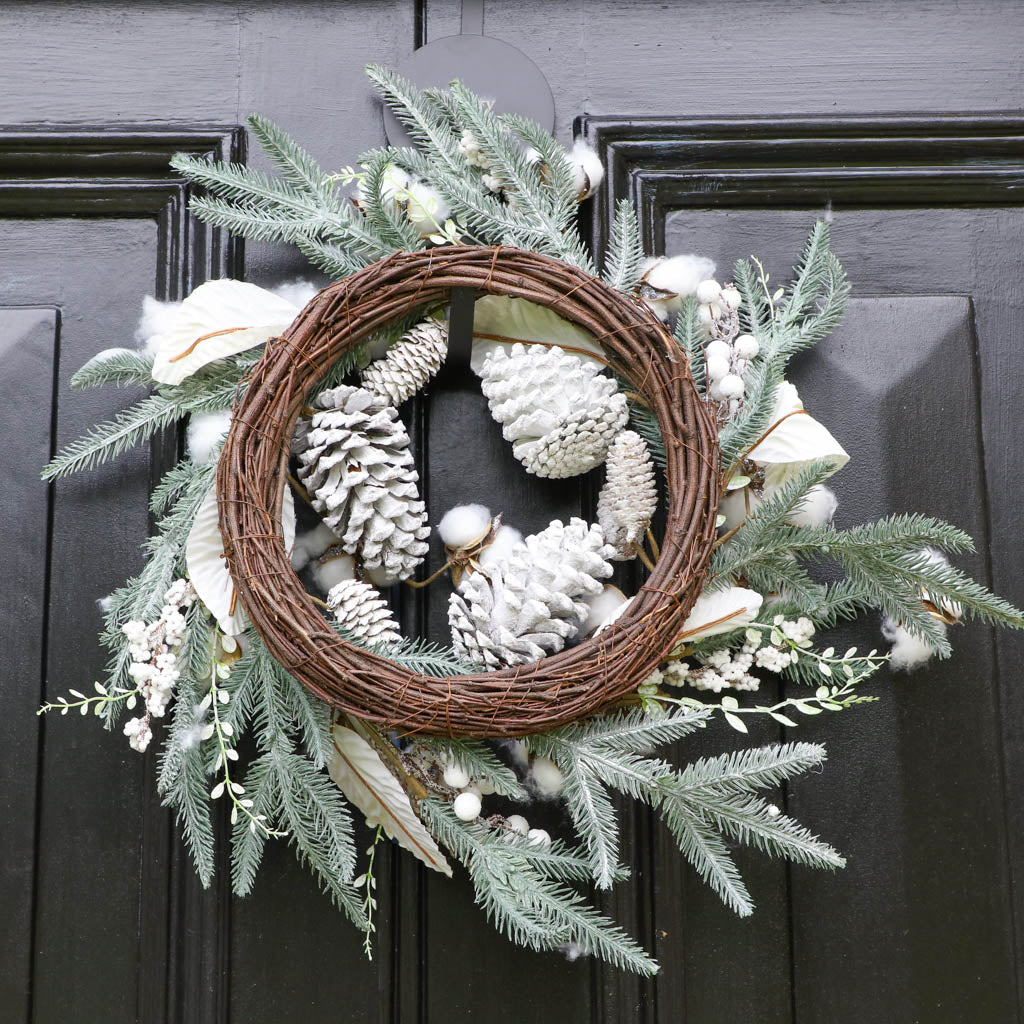 green leaf luxury door wreath