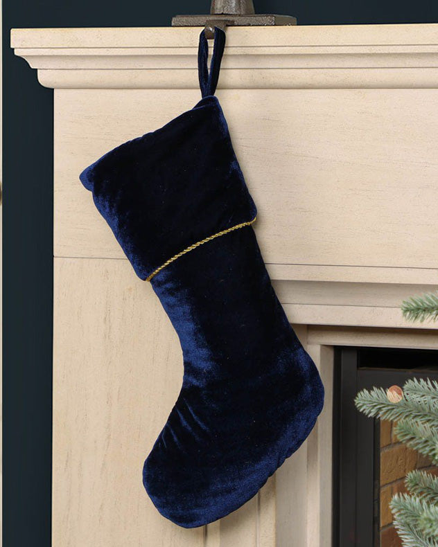 Knightsbridge Moonlight Blue Velvet Christmas Stocking