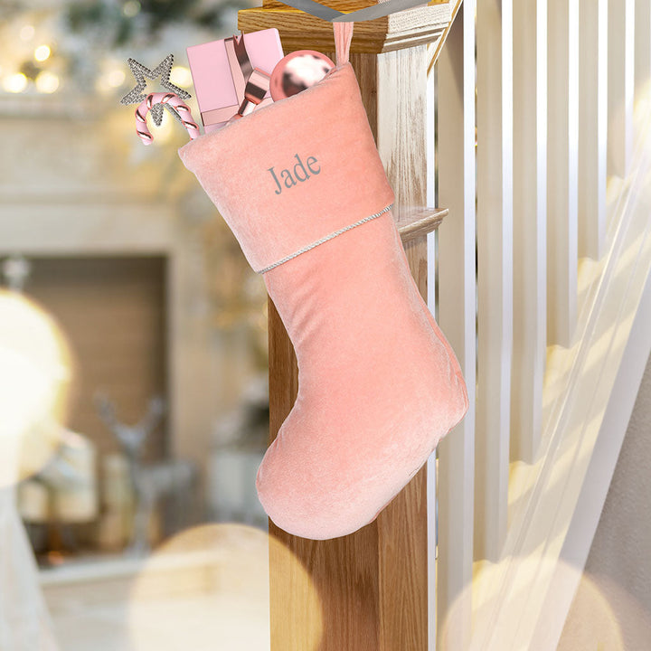 pink christmas stocking