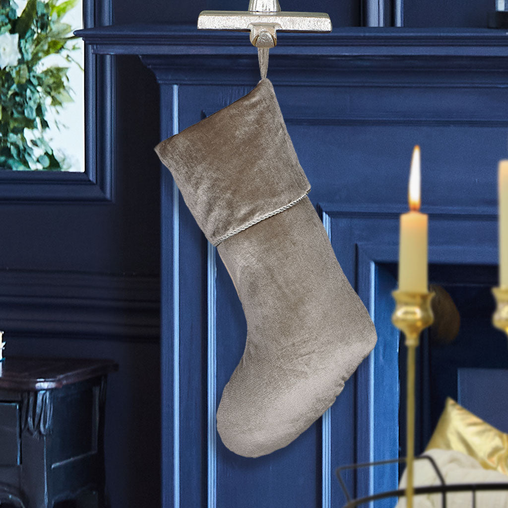 grey velvet stocking