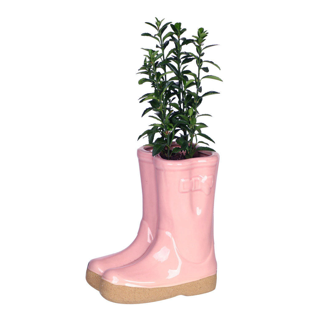 Pots &amp; Planters - Pink Wellington Boots Planter