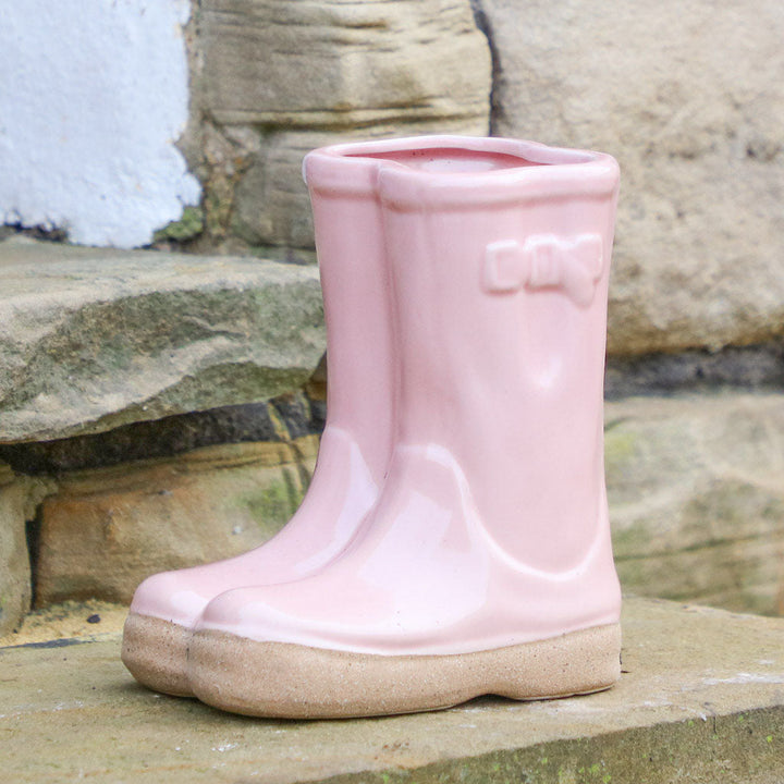 ceramic wellies flower pot