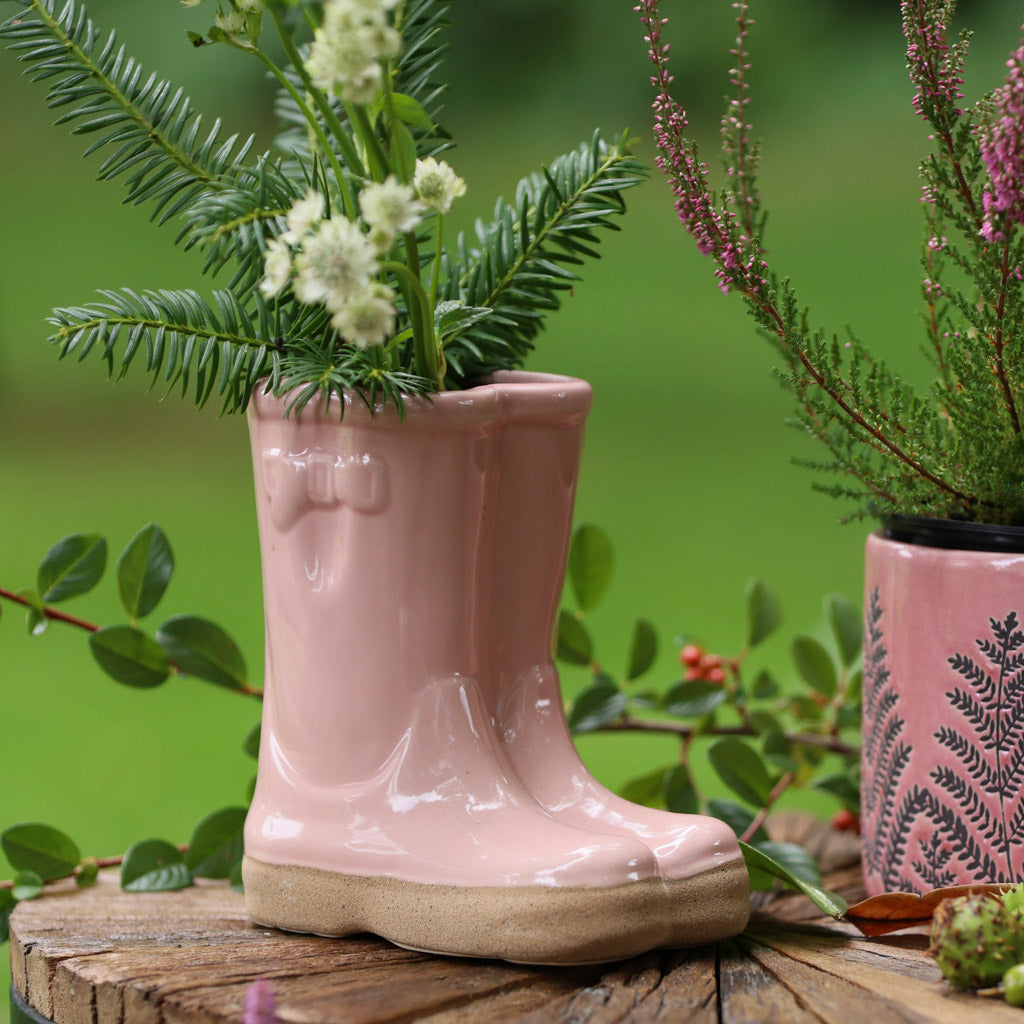 Pink Wellington Boots Planter