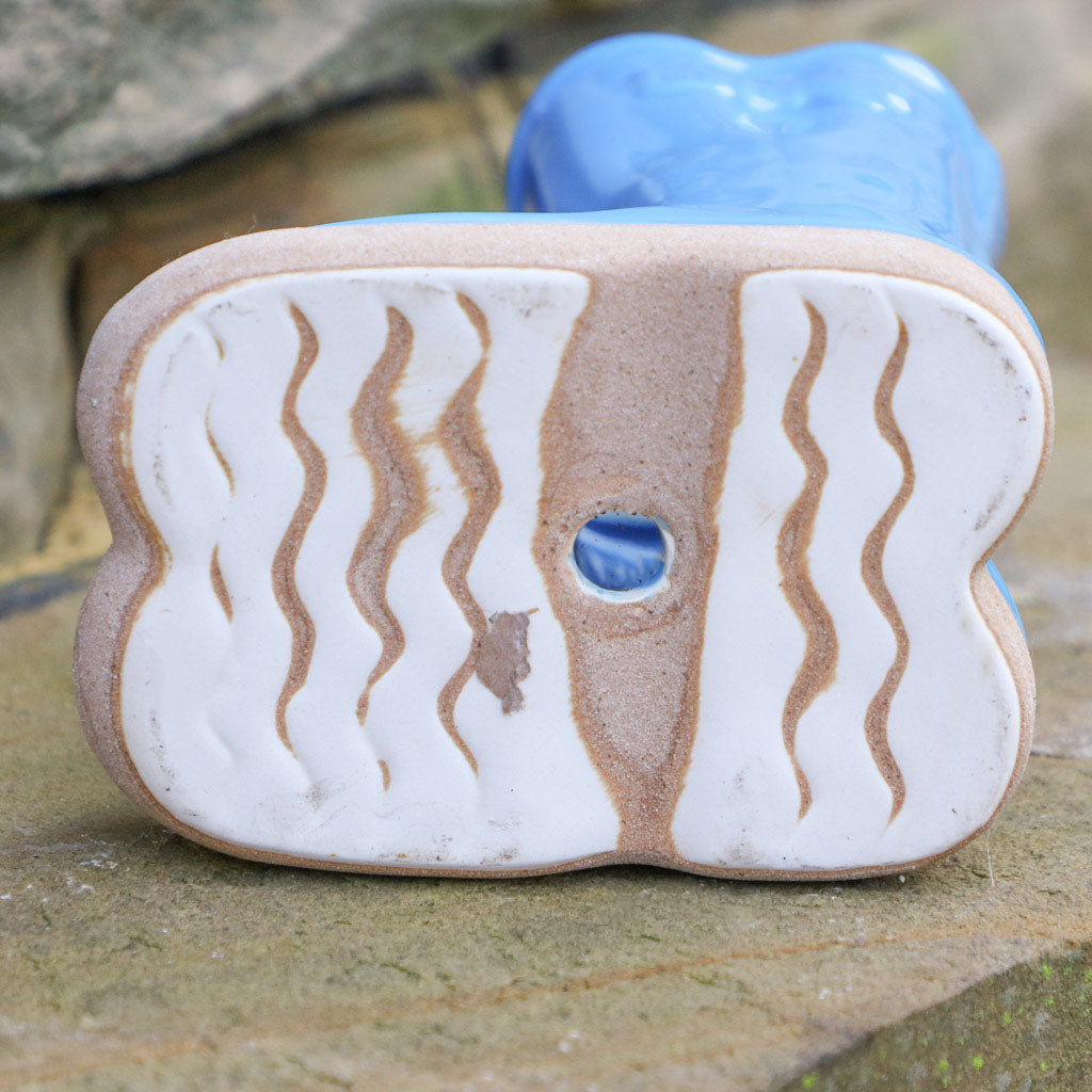 Personalised Bright Blue Welly Boot Plant Pot