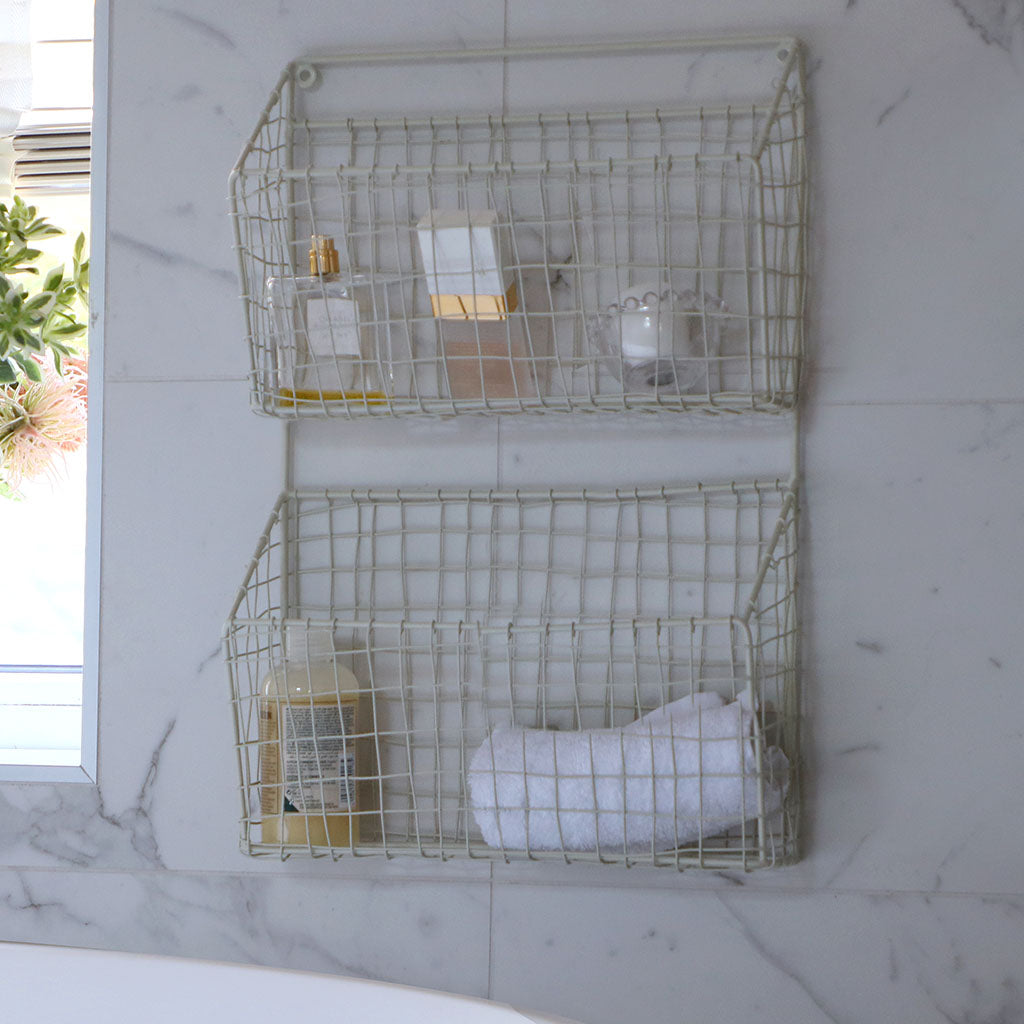 cream bathroom storage