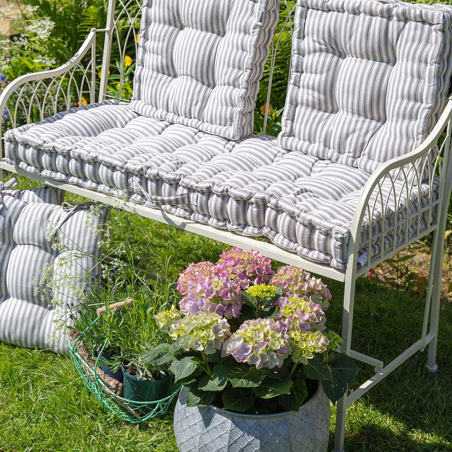 grey stripe contemporary seat pads