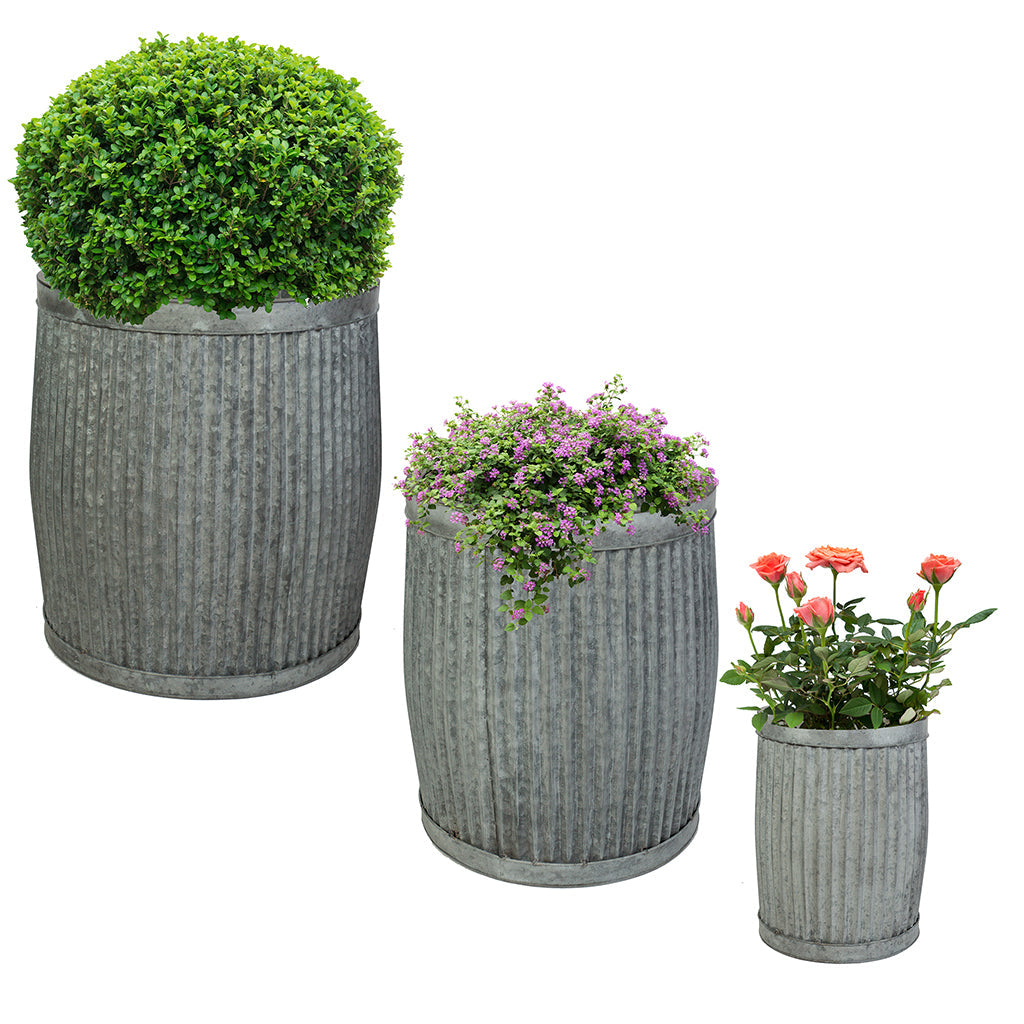 outdoor bucket planter set