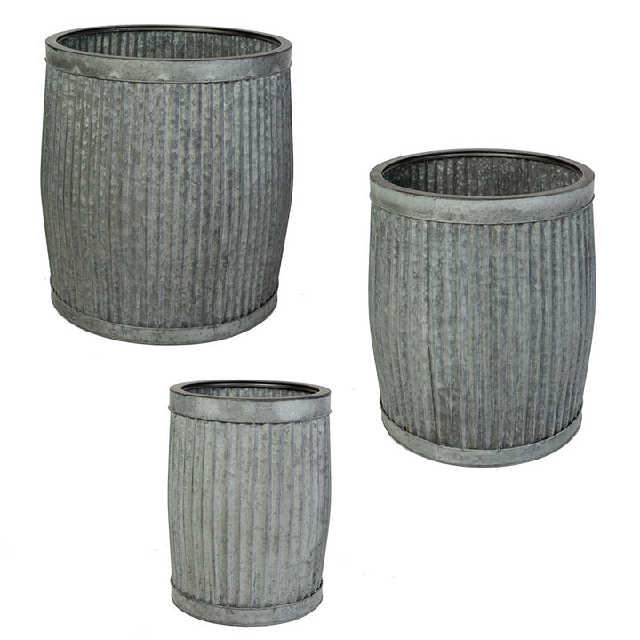 large metal garden planters
