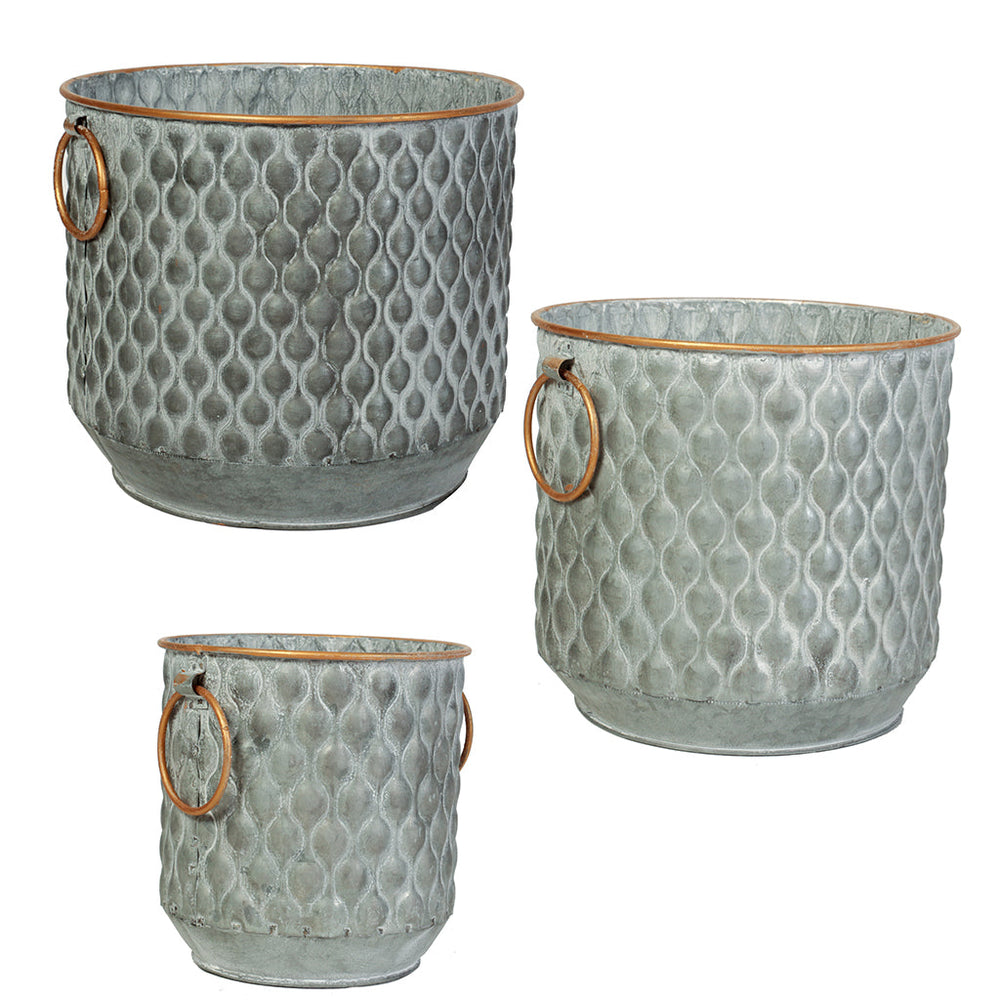metal planters with handles