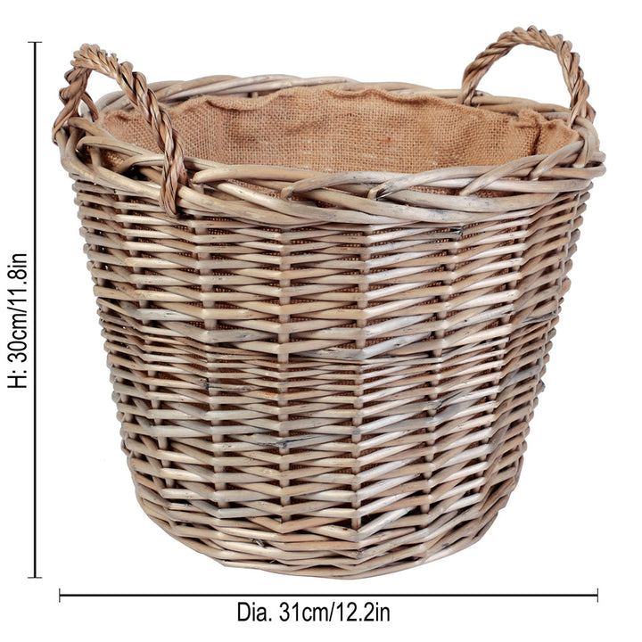 Medium Lined Wicker Log Basket