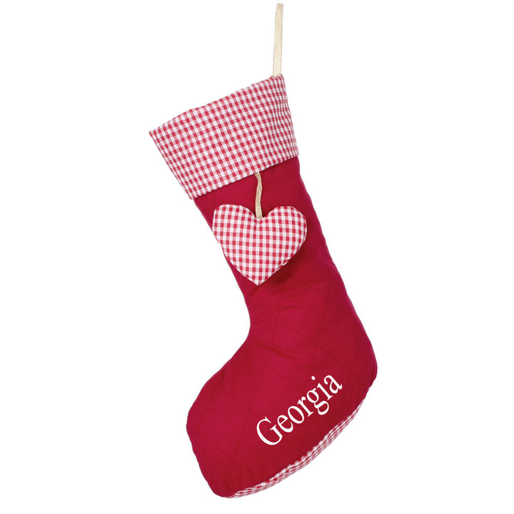 Personalised Traditional Gingham Christmas Stocking