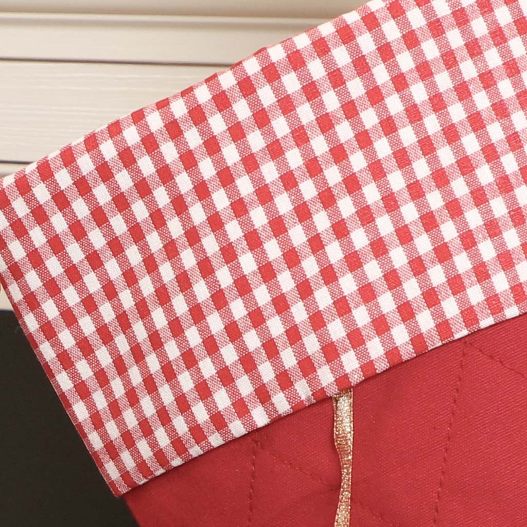 Red and White Gingham Present Sock