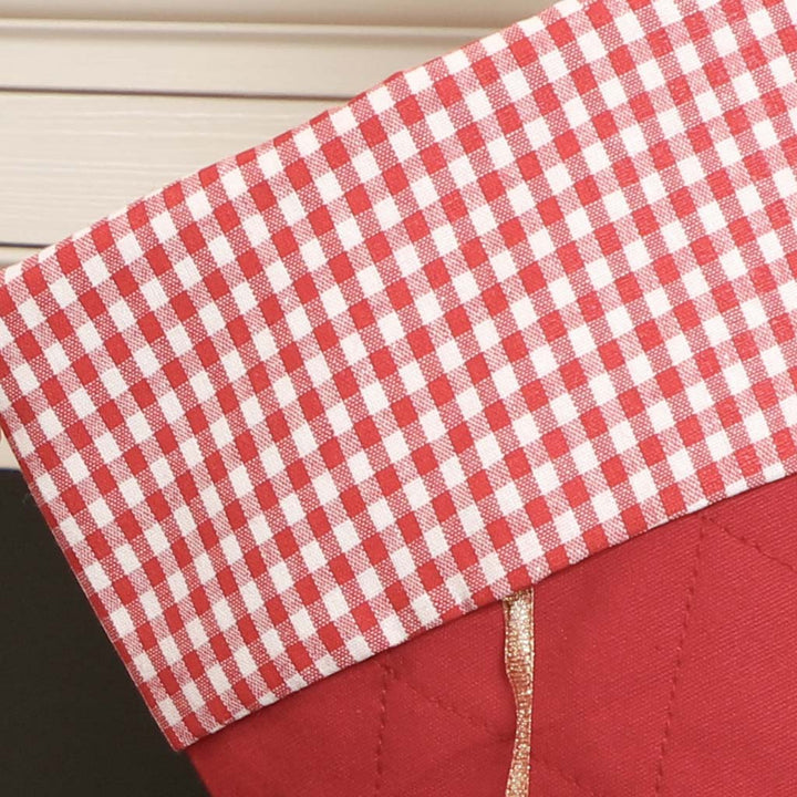 Red and White Gingham Present Sock