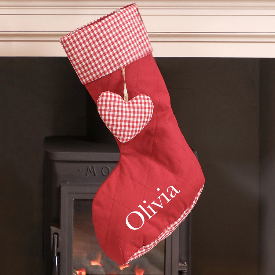 Red and White Gingham Stocking