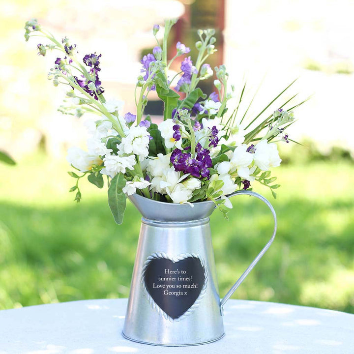 Personalised Zinc Heart Vase