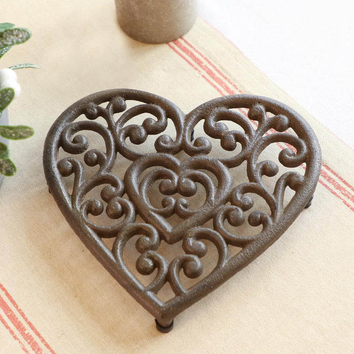 Iron Heart Bottle Stopper and Trivet Gift Set
