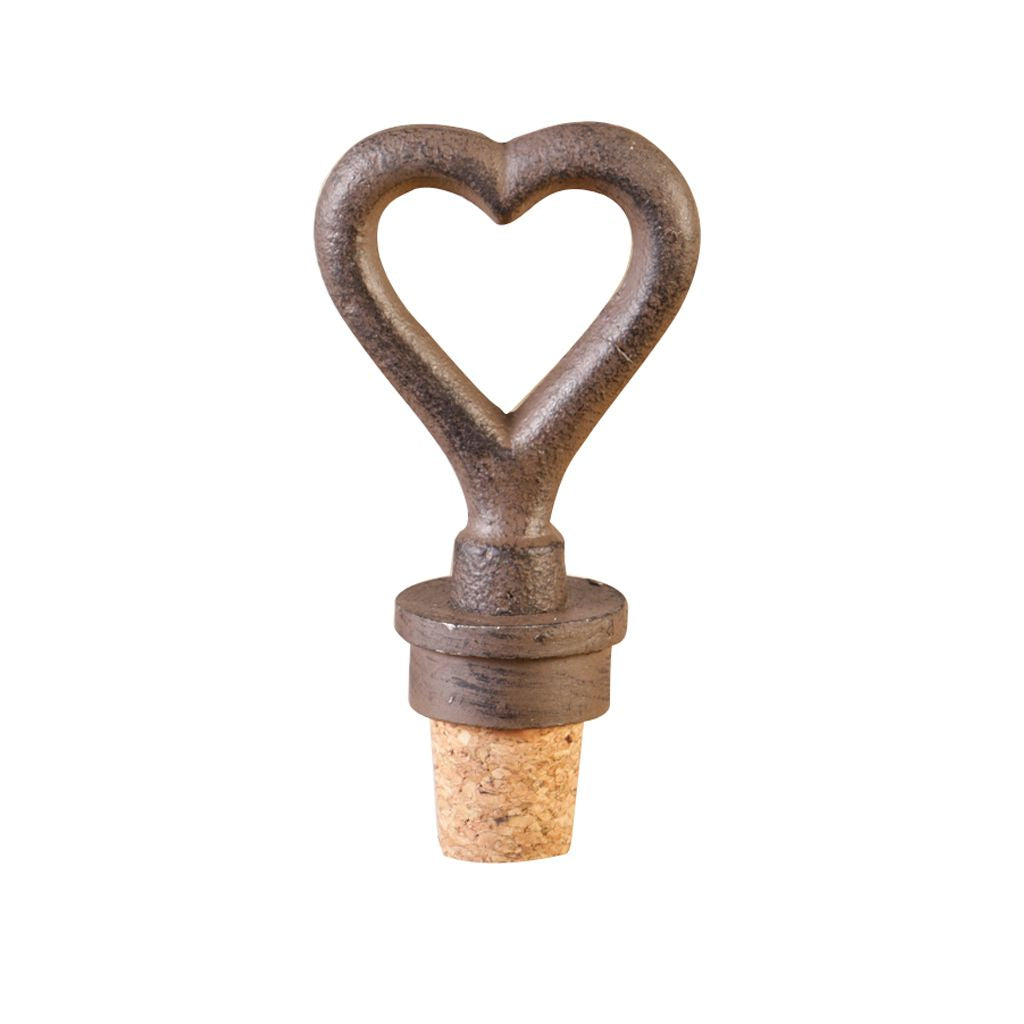 Cast Iron Heart Shaped Bottle Stopper