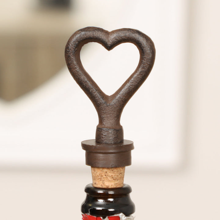 Iron Heart Bottle Stopper and Trivet Gift Set