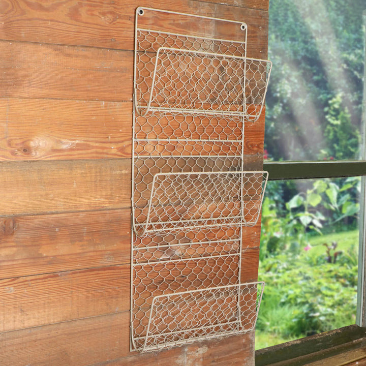 French Grey Wall Mounted Garden Tool Rack