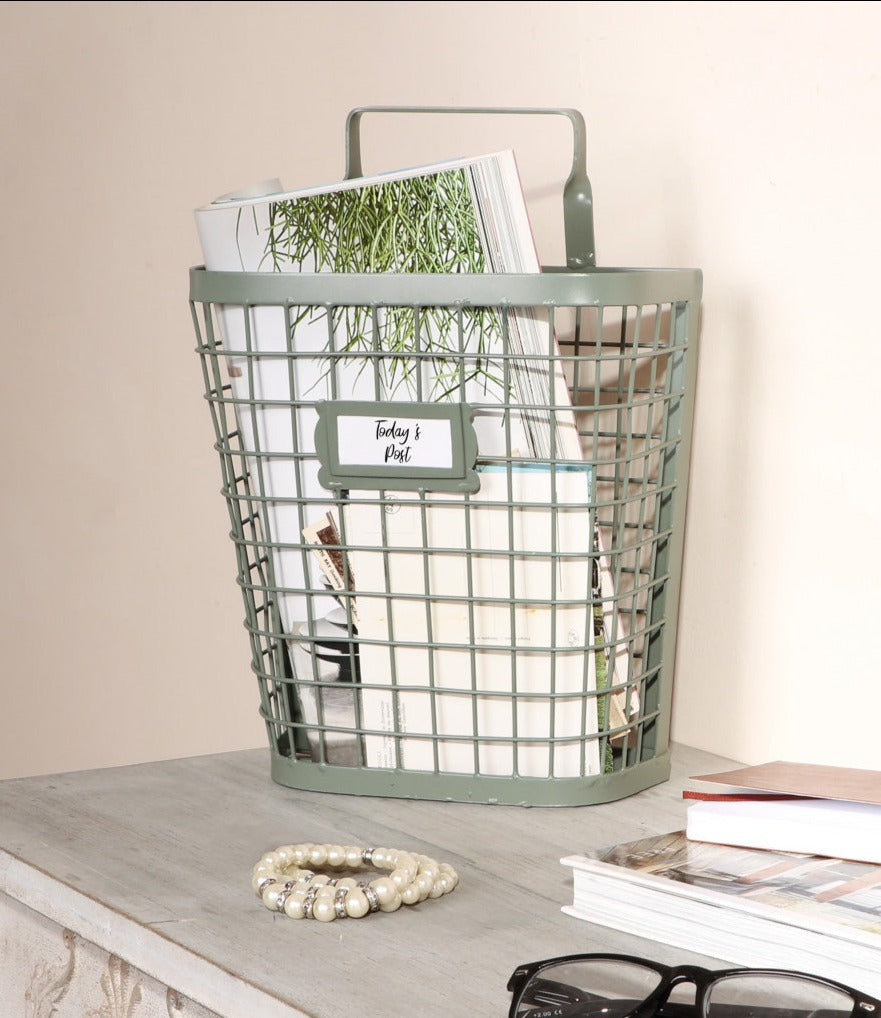 Sage Green Wall Storage Basket