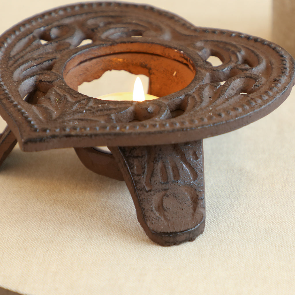 Cast Iron Tealight Holders and Trivet Gift Set