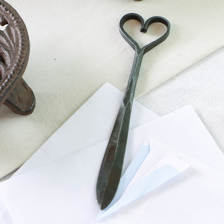 Iron Heart Tealight Holders and Letter Opener Gift Set
