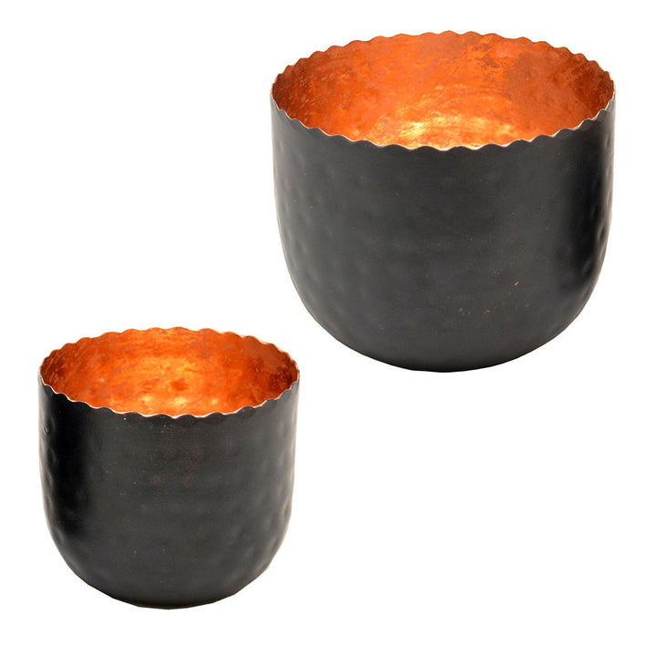 Orange and Black Candle Holders