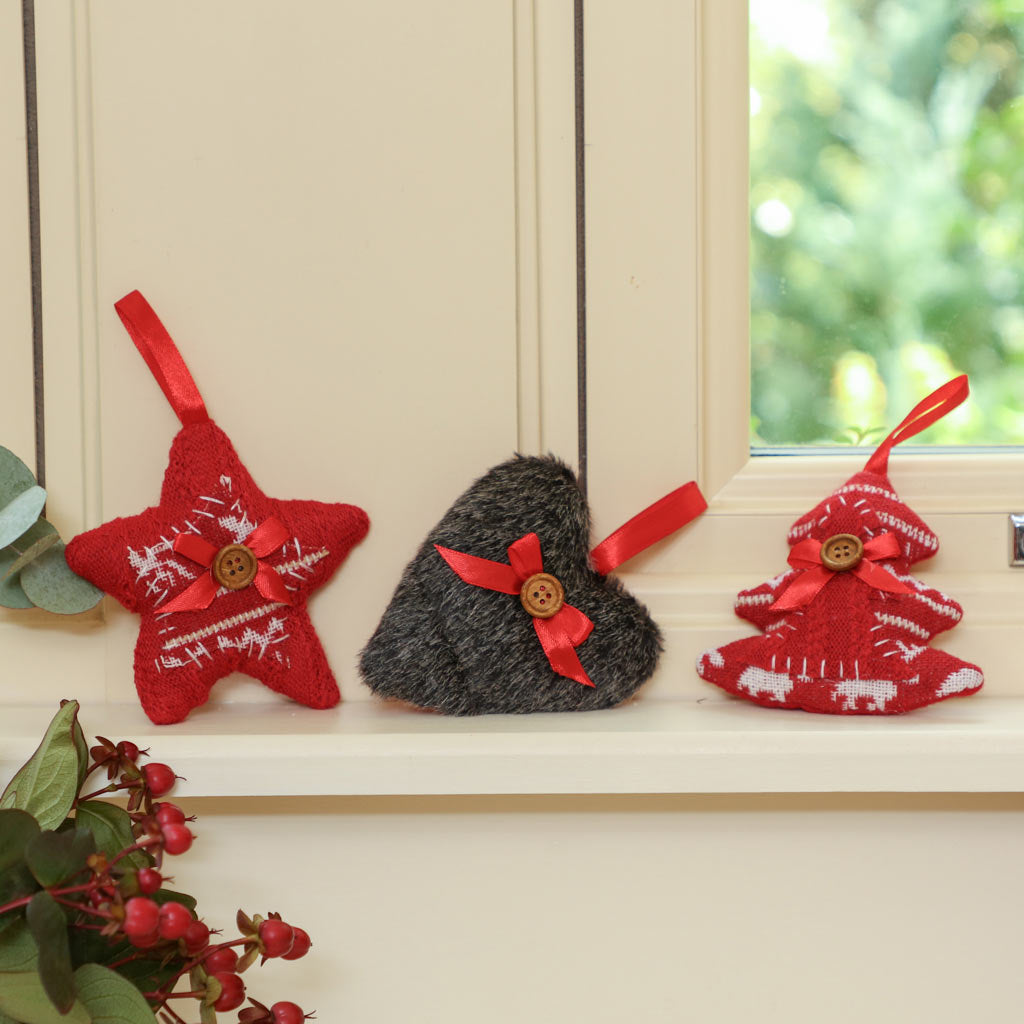 Set of 3 Traditional Nordic Christmas Decorations