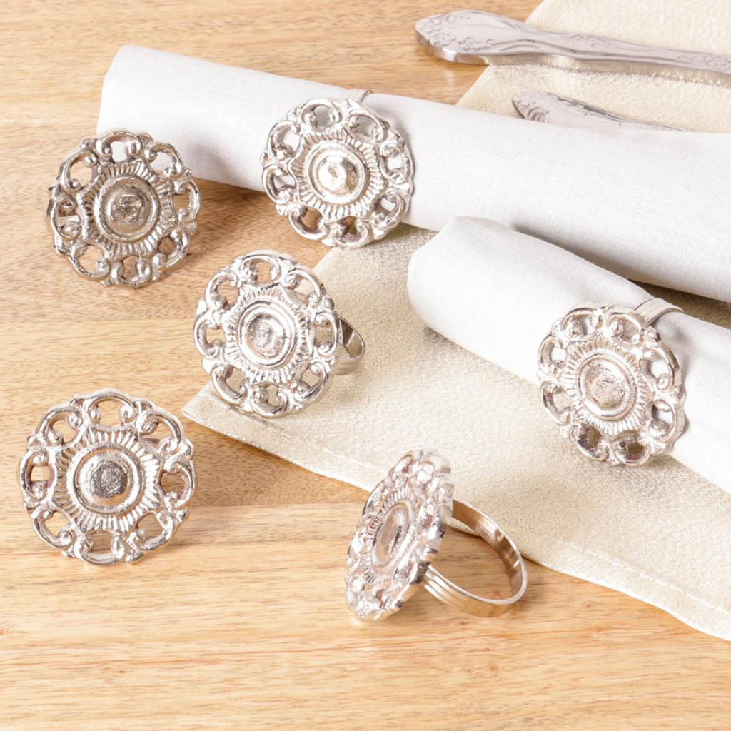 Set of 6 English Rose Napkin Rings