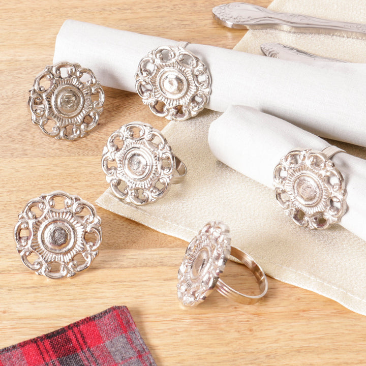 Set of 6 English Rose Napkin Rings
