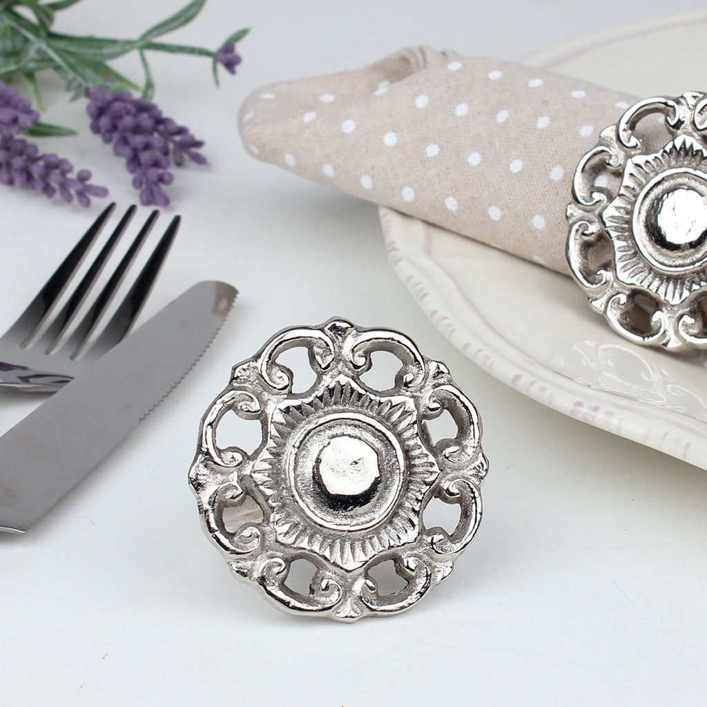 Set of 6 English Rose Napkin Rings