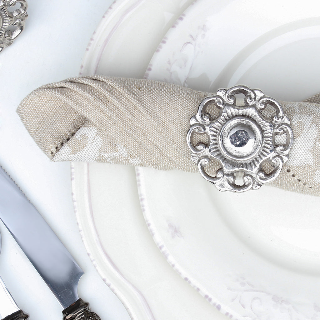Set of 6 English Rose Napkin Rings