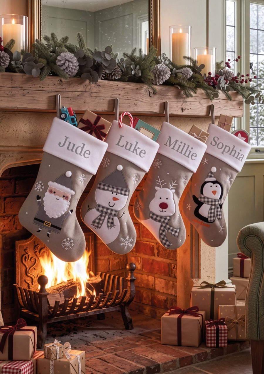 Page 4 of the Dibor Christmas 2026 catalogue, Personalised Stockings